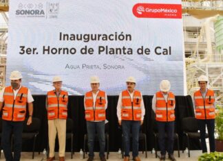 Inaugura gobernador Alfonso Durazo tercer horno en planta de cal de Grupo México en Agua Prieta