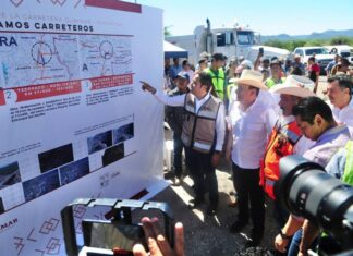 Gobernador Alfonso Durazo da banderazo de arranque a obra de modernización de la carretera Guaymas-Chihuahua