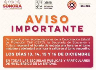 Recomienda Protección Civil modificar horario de clases por las bajas temperaturas: SEC
