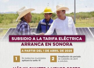 Gestiones del gobernador Durazo logran subsidio de energía eléctrica a partir de este 1 de abril