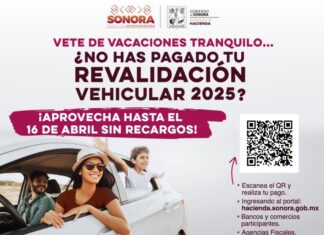 Invita Gobierno de Sonora a pagar sin recargos la revalidación 2025