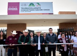 Entrega Gobernador Durazo telebachillerato en Nácori Chico y garantiza becas a estudiantes