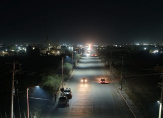 Avanza fuerte programa de iluminación de Periférico y Bulevares en Navojoa