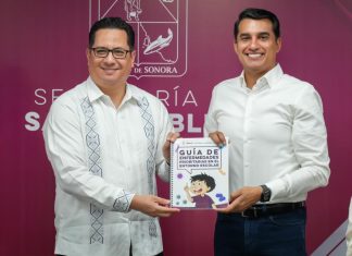 Entrega Salud Sonora Guía de Enfermedades Prioritarias en el Entorno Escolar a la Secretaría de Educación y Cultura