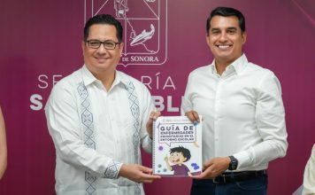 Entrega Salud Sonora Guía de Enfermedades Prioritarias en el Entorno Escolar a la Secretaría de Educación y Cultura