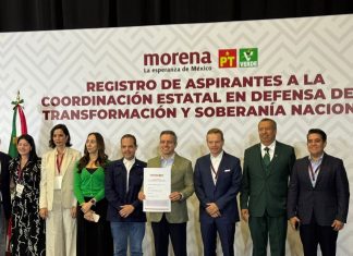 Omar Del Valle Colosio levanta la mano por la 4T en Sonora
