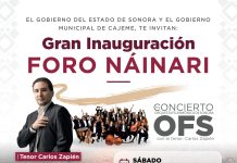 Inaugurarán el Foro Náinari en Cajeme con concierto de la Orquesta Filarmónica de Sonora y la participación de Carlos Zapién