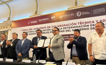 Fortalece Gobierno de Sonora transparencia y administración del patrimonio público con convenio de valuación de inmuebles