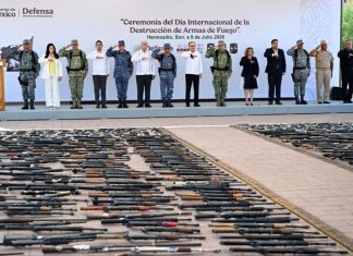 Refuerza Durazo acciones por la seguridad con destrucción de más de 900 armas aseguradas al crimen