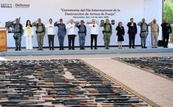Refuerza Durazo acciones por la seguridad con destrucción de más de 900 armas aseguradas al crimen