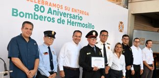 Reconoce Toño Astiazarán a fundadores del Departamento de Bomberos por su labor a favor de hermosillenses