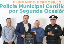 Reconoce Toño Astiazarán preparación de la Policía Municipal con certificación por segunda ocasión de CERTIPOL