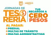 Anuncia Tesorería Municipal Jornadas de Recargos a Cero Pesos en Paseo Río Sonora
